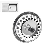 Stainless Steel Kitchen Sink Plug Strainer - Kitchen Sink Strainer, Sink Plug Replacement for Food and Hole Hair Catcher Sink Food Catcher, Sink Plugs Universal for Uk Sink Hole Diameter 78mm