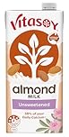 Vitasoy Unsweetened Long Life Almond Milk, 1 Litre (Pack of 12)