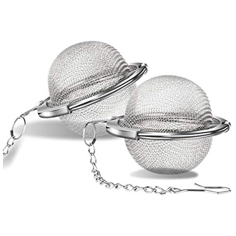 Tea Infuser - GLUBEE Stainless Steel Tea Strainer Food Grade Mesh Tea Filter (2-Pack, 4.5cm) Cover
