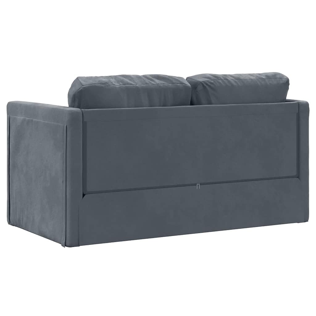 Sofá Cama de Suelo 2 en 1 Terciopelo Gris Oscuro 122x204x55 cm