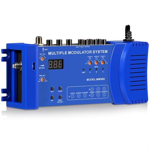 RF Modulator, 3 RCA AV to Coaxial Converter, UHF Signal Amplifier Multiple CATV Channel Switch for