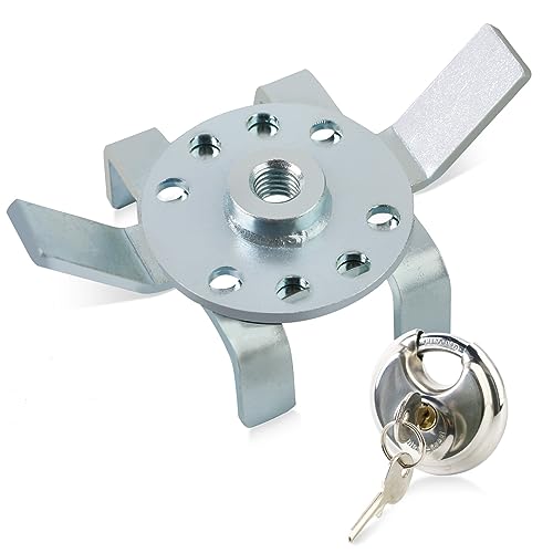 PACEWALKER RV Double Propane Tank Locking Device 1/2''-13 Threaded Shaft Anti-Theft RV Gas Tank Lock Security Dual Propane Tank with Shackle Lock