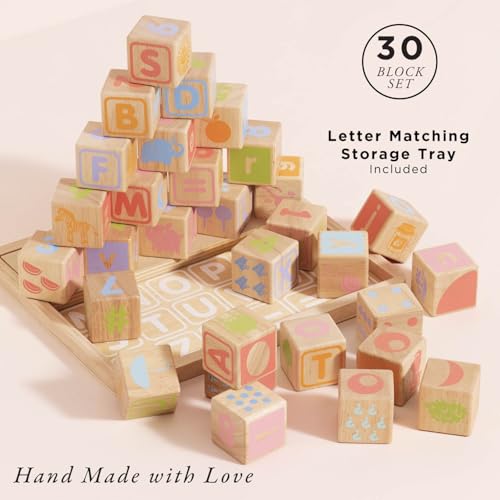 Le Toy Van - Petilou Wooden Educational ABC Wooden Blocks | Educational Wood Toys for Toddlers and Babies | Suitable for A Boy Or Girl 1 Year Old + by Le Toy Van - Image 2
