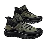 Men's High - Top Fashion Sneakers, Stylish Casual Shoes for Daily Wear, Durable Retro Walking Shoes with Thick Sole for Men (Black Green,8)
