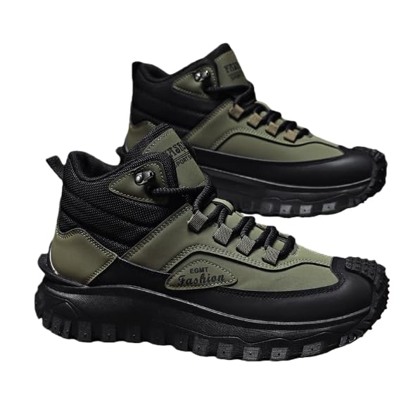 Men's High - Top Fashion Sneakers, Stylish Casual Shoes for Daily Wear, Durable Retro Walking Shoes with Thick Sole for Men