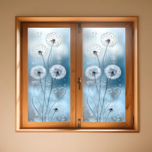 Vinilo decorativo para ventana IVN diseño Diente de León azul 17.7 x 39.3 pulgadas miniatura 2