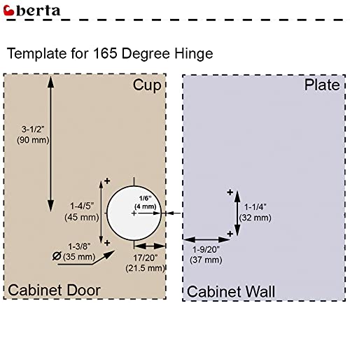 Berta (2 Pieces) 165 Degree Full Overlay, 2-Cam 4-Way Adjustment, Concealed Frameless Lazy Susan Bi Folding Cabinet Door Hinges With Screws (165 Degree Hinge, 2 Pieces) #TOP6