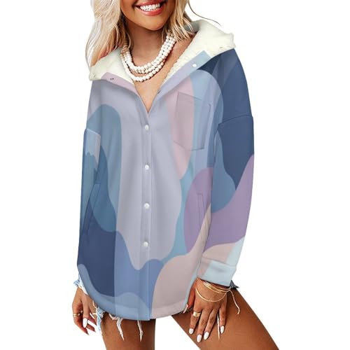 Blouson hiver décontracté avec poches et doublure sherpa isolante