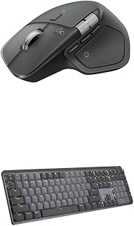 Logitech MX Master 4 Ergonomic Wireless Bluetooth Mouse with Haptic Feedback + MX Mechanical Wireless Illuminated Keyboard with Tactile Quiet Switches - USB-C, Windows, Linux, Chrome, Mac - Graphite