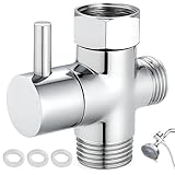 BaZuyunMd 1 Stück 3 Wege Ventil, Umschaltventil Dusche Universal 3-Wege Verbindungsventil, T Stück Wasseranschluss mit 4/4-Zoll Anschlüssen, Für Spülbecken, Bad, Duschköpfe und Küchenadapter