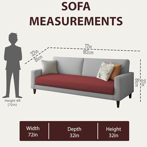 Image of Kathleen 3 Seater Sofa Set for Living Room - Foldable Convertible Couch Furniture for Home, Office or Guest Use, Modern Designer Stylish Comfortable (Maroon Grey)