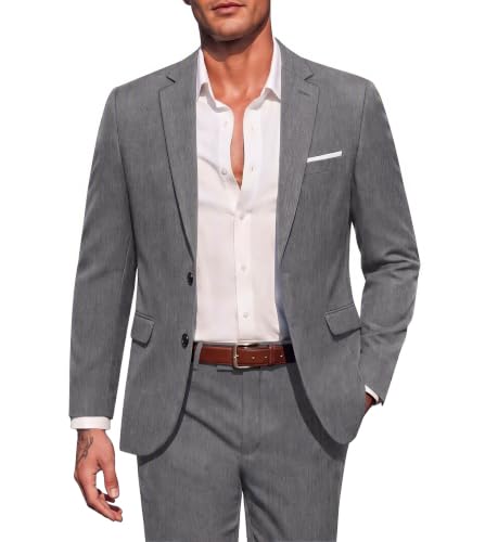 Coofandy Men's 2 Piece Suits Classic Fit Casual Suits Set 2 Button Suit Set