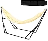 ハンモック 自立式 耐荷重 200kg 2層メッシュ 室内 室外 兼用 ポータブル 折りたたみ ソロキャンプ 一人キャンプ 日本語説明書付き