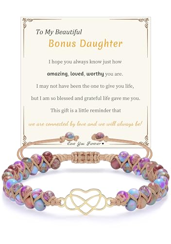 Image of Gifts for Daughter Granddaughter Christmas Gift To My Mom Grandma Wife Girlfriend Sister Jasper Heart Bracelets Birthday Anniversary Stocking Stuffers for Teens Jewelry for Women