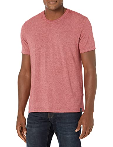 Lucky Brand Men's Venice Burnout Crew Neck Tee, Rhubarb, Small