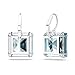 Swarovski Millenia Earrings, Square cut crystal, Blue, Rhodium plated