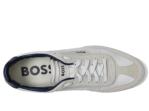 Image of BOSS Men's Zayn Low Profile Suede Leather Two Tone Sneaker
