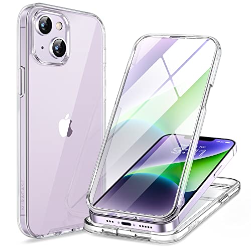 Miracase 360 Grad Hülle für iPhone 13/ iPhone 14 (6.1 Zoll), Ganzkörper Schutzhülle mit eingebauter Glas Displayschutzfo...