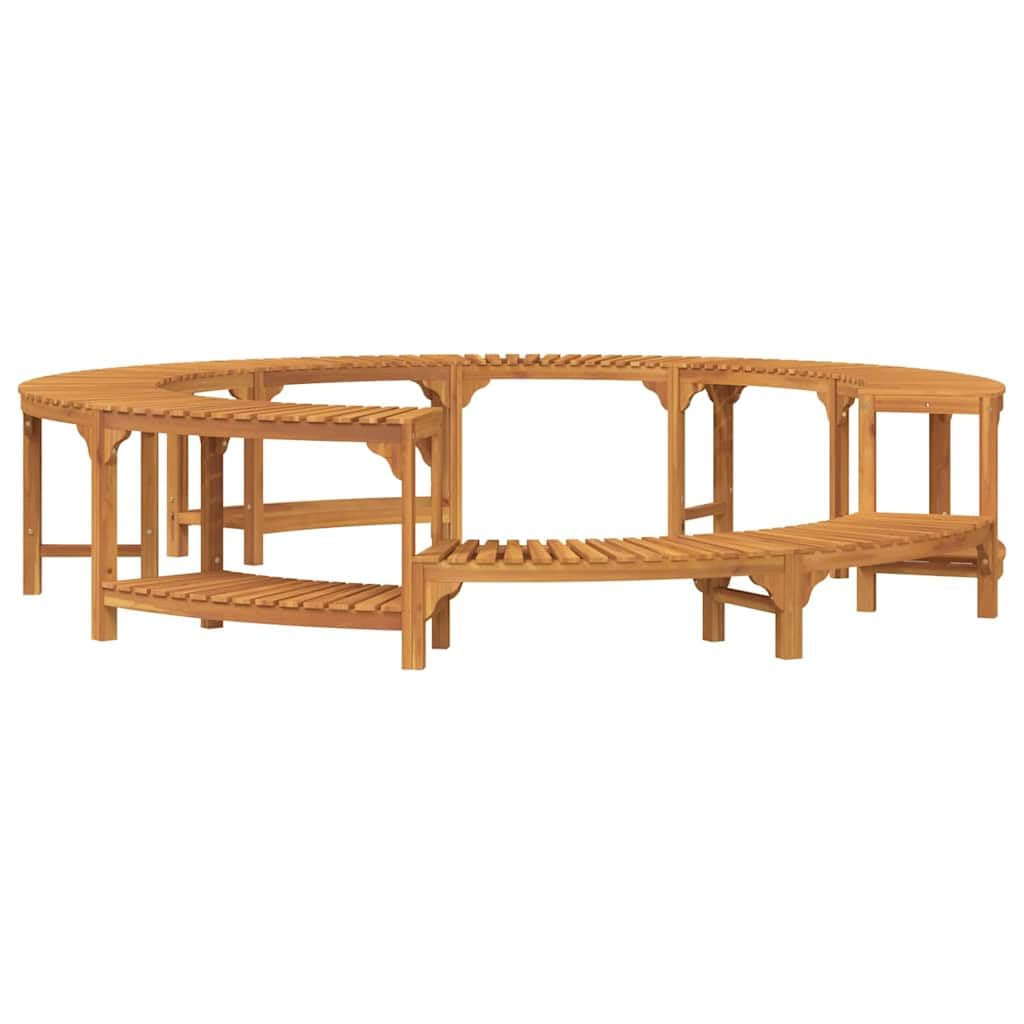 vidaXL Hot Tub Surround Brown Ø275 x 55.5 cm Solid Acacia Wood, Acacia Wood Decor, Modern Hot Tub Enclosure, Circular Relaxation Area, Durable Outdoor Retreat, Stylish Patio Enhancement