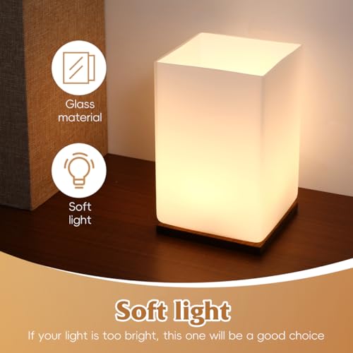 STOBAZA Square Lampshade Set of 2 White Frosted Glass Lamp Shade Fits for Wall Table Floor Lamp E27 Socket, 3.9X5.6 Inch, LED Light Cover Light Fixtures Replacement Home Decoration by STOBAZA - Used condition - Image 2
