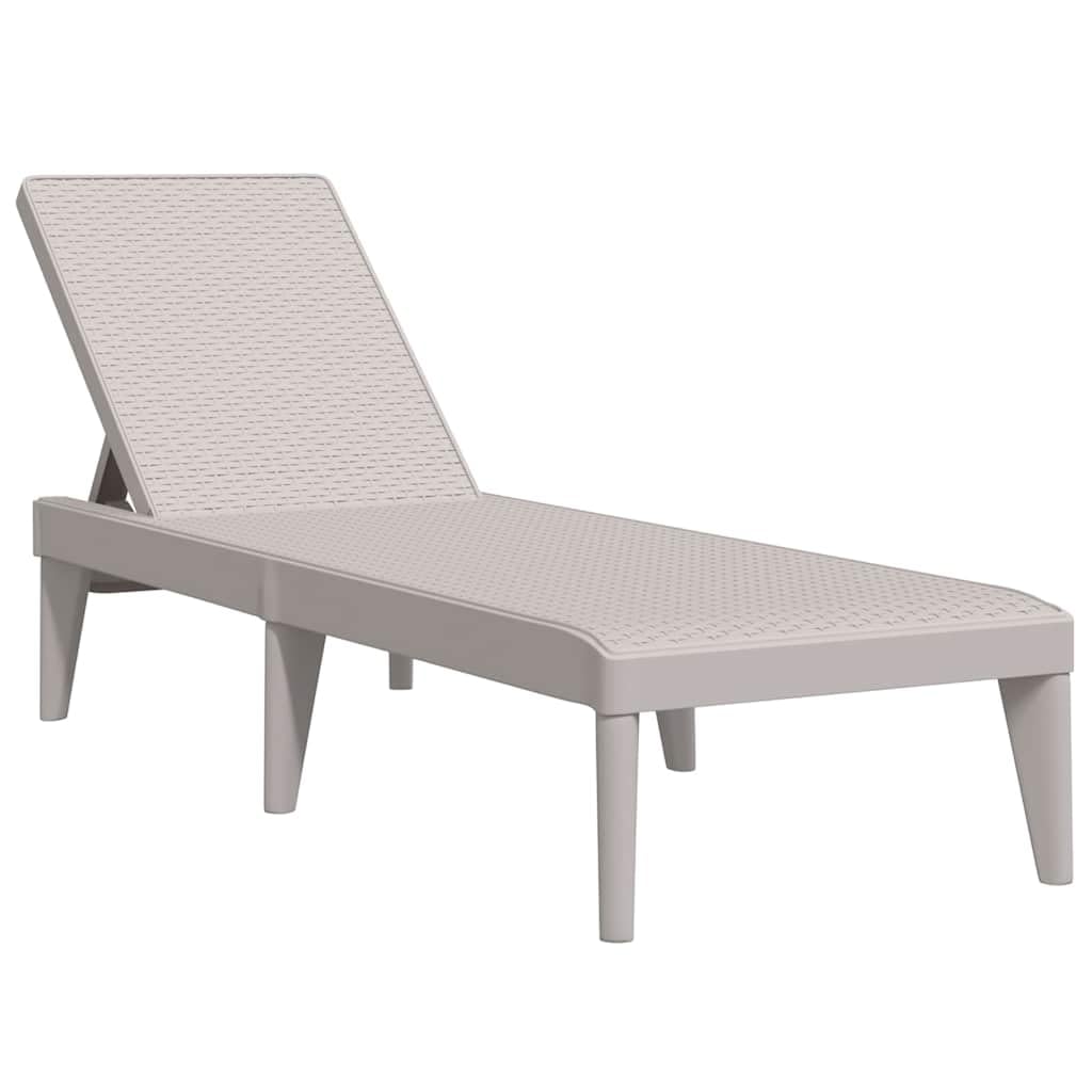 Bain de soleil transat de jardin en PP réglable style moderne cappuccino