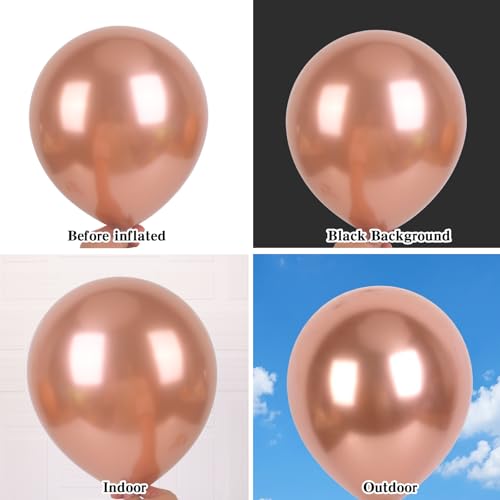 Image of RUBFAC 135pcs Rose Gold Balloons Different Sizes 18 12 10 5 Inches, Latex Balloon Garland Arch Kit for Birthday Party Valentine's Day Baby Shower Graduation Wedding Holiday Decoration