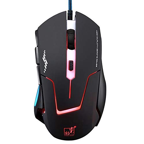 SHUHAN Electronics Computer Accessory T7 USB 6-Keys 2400DPI Three-Speed Adjustable Backlight Wired Optical Gaming Mouse Built-in Counter Weight, Length: 1.8m Input Device
