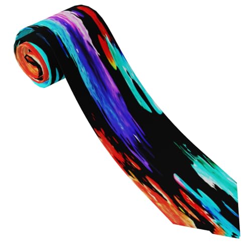 Autism Awareness Watercolor Splatter Men'S Classic Silk Smooth Tie, Suitable For Pairing With Formal Occasions3