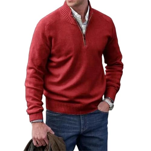 Pull chauviss zip en tricot de couleurs solides col camionneur