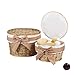 Relaxdays Cestini da Bagno Set da 2, Contenitori Portaoggetti Intrecciati, con Coperchio, Decorativi, in Fibra di Palma, Rotondi, Color Legno Naturale
