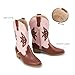 DREAM PAIRS Girls Cowgirl Cowboy Boots Western Fashion Mid Calf Boots,Size 4 Big Kid,Pink/Brown,SDBO2417K