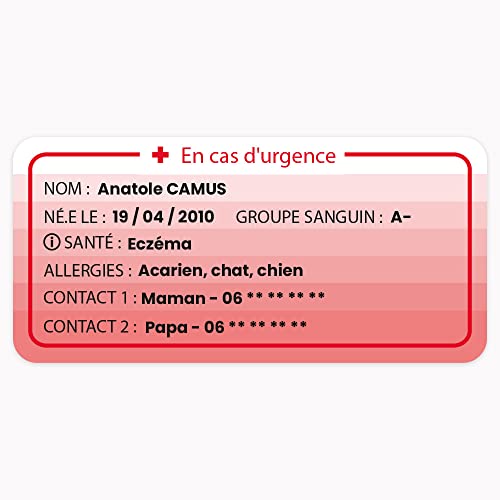 Ludilabel - Étiquettes Poly-Allergies et Alertes Médicales - Basique