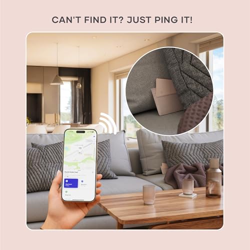 Image of Satechi FindAll Wallet Card with Find My, Wallet Tracker Card with Left Behind Notification, Sound Alert and Wireless Charging, Works with iPhone, iPad, Mac - Desert Rose