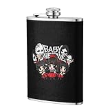 ベビーメタル Babymetal 酒ボトル ウイスキーボトル フラゴン おしゃれ ミニフラスコ ステンレス製 飲料瓶 錆びない 小型 超軽量 携帯用 Puレザー 8oz 漏れ防止 直飲み 洗いやすい キャンプ 釣り 旅行用 誕生日 父の日 クリスマス 結婚式 人気 贈り物