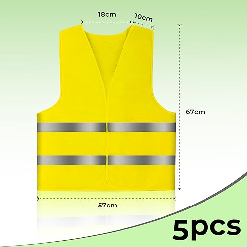 Brovamo Warnwesten Auto-Warnwesten Auto 5er-Warnweste Auto-Warnweste alle Größen-Warnweste Kinder-Warnweste Auto-Sicherheitswesten (5)