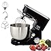 JJZHY Elektryczny mikser stojący, 5,3 QT/5 l 1000 W, 6-biegowy, profesjonalny mikser kuchenny, mikser z hakiem do ugniatania, trzepaczka i trzepaczka (kolor: czarny)