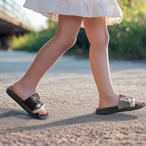 Image of Unisex Slides for Girls Boys Comfortable Slippers Slides Non-slip Shower Shoes House Fashion Thick for Indoor & Outdoor Gifts