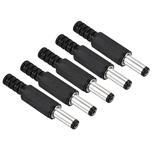 QUARKZMAN 5.5x2.1mm DC Maschio Connettore x 5pz DC Cilindrico Connettori Jack Senza Saldatura Adattatore Sostituzione per Elettronica