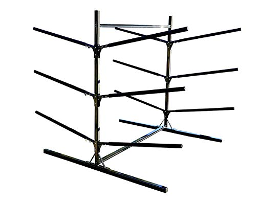Freestanding Kayak Storage Rack, Holds 6 x Kayaks, Indoor/Outdoor Use, Adjustable Arm Height, Holds Up To 100 lb Watercraft Up to 20 Feet In Length