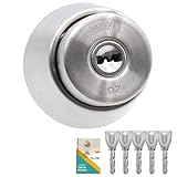 MIWA(美和ロック) LAMA DA シリンダー 錠 PR ディンプルキー 鍵 交換 取替え 玄関ドア マンション ロック キー5本 扉厚29〜41mm シルバー(ST色) 交換手順書付 LVF 13LA DVF AL02 AL3M WLA