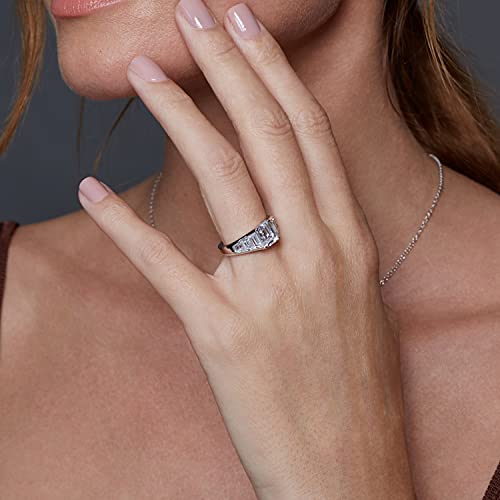 Tapered Baguette & Emerald Cut Ring 925 Sterling Silver Single Prong Set Engagement Ring Band | 4.00 Carats Cubic Zirconia CZ Simulated Diamond2