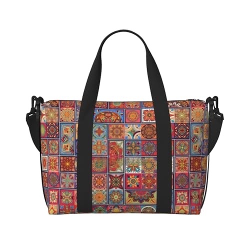 Travel Duffle Bag Weekender Bag Carry On Tote Bag Sport Gym Bag for Women Men Color small flowwer pattern Print