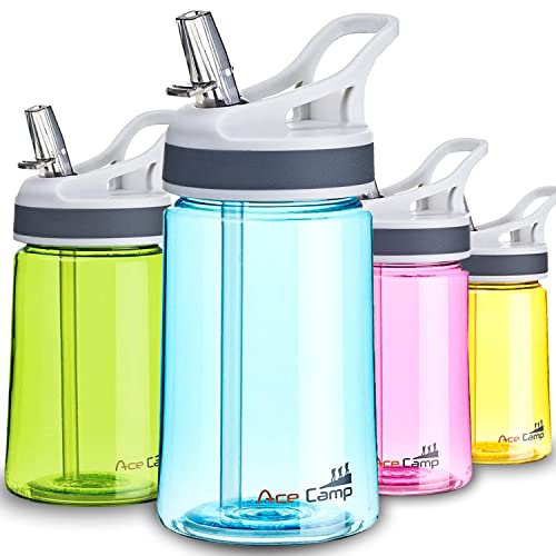 Gourde de voyage en Tritan AceCamp Bouteille plastique avec paille 350 ml, 800 ml multicolore, Blau 350 ml