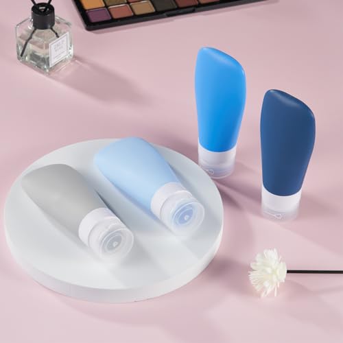 Image of INSFIT Travel Bottles for Toiletries, TSA Approved 3oz Travel Size Containers, BPA Free Leak Proof Squeezable Silicone Tubes for Shampoo Conditioner Lotion Body Wash with Labels