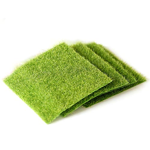 VOANZO Lot de 5 tapis de sol en gazon artificiel imitation mousse verte réaliste pour clôture, jardin, décoration d'intérieur, murs de verdure (15 x 15 cm)
