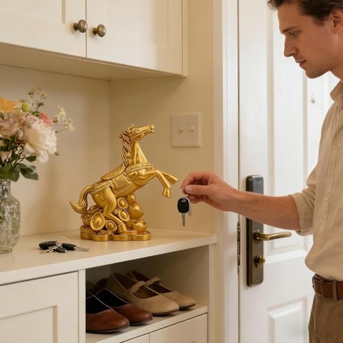 Figurine de bureau dorée bibelot tendance pour librairie café et fête