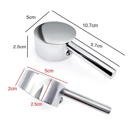 JZK 40# Zink-Legierung Wasserhahn Hebel runder Wasserhahn Griff mit heißem kaltem Wasser Markierung, Wasserhahn Hebel Griff für Küchenspüle Badezimmer Waschbecken Badewanne Wasserhahn Hebel Ersatz