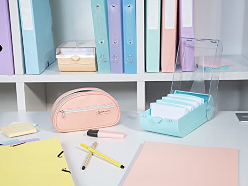 Exacompta 5339623D Lernkartei Bunnybox DIN A8 quer inklusive 100 Karteikarten. Karteikartenbox zum einfachen Vokabeln lernen dank 5-Fächer-Lernsystem für 600 Karteikarten 1 Stück Zufallsfarbe