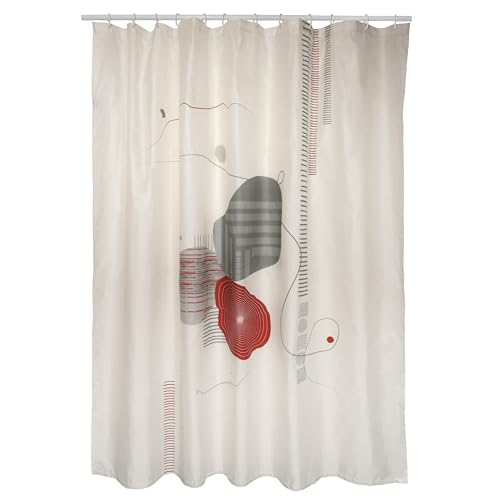 Spirella Schimmel Duschvorhang-Anti-Bakteriell, waschbar, wasserdicht, Polyester, „Teiva“ 180x200cm Terracotta Beige, Brown, 180 x 200 cm