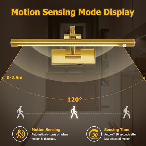 Luces de latón para pared inalámbricas LED de 3W para pinturas 16" 2
